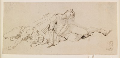 Two Male Figures (Study for the Resurrection) by Giuseppe Bernardino Bison